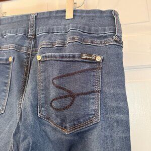 7 For All Mankind Tummyless Blue Skinny Jeans size 14